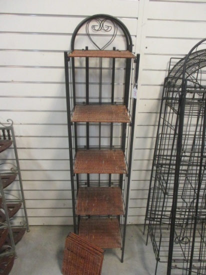 Wicker & Metal Folding Shelves (PR)