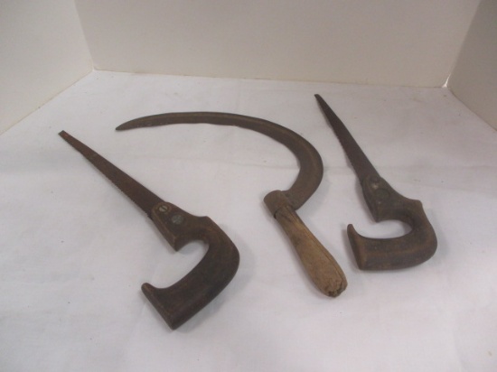 Disson Vintage Keyhole Saw, Handsickle, Unmarked Keyhole Saw