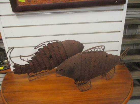 Rusty Steel Fish Sculptures (Lot of 2)
