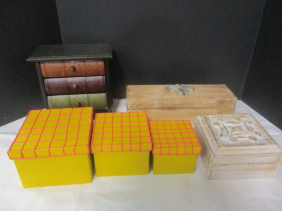 3 Drawer Jewelry & Misc. Boxes Grouping