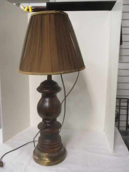 Wood & Leather Wrap Table Lamp