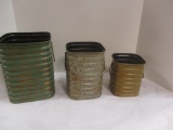 3 PC Metal Square Storage Cans