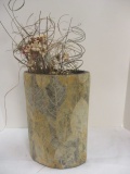 Asian Handicraft Vase w/dried flowers