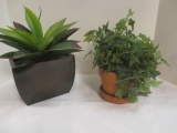 2 Faux Greenery Plants