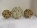 2 Rope Balls & Heavy Decorative Ball
