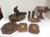 Squirrel Nut Cracker Bowl & Misc. Wood Items
