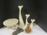 Vintage Handcarved Ashtray, Indian Wood Stamp, Mini Stool