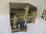 Gun Books Grouping & 2 Shooting Range Trophies