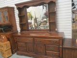 Burlington House Ftr Pine 6 Drawer/2 Door Dresser w/Hutch