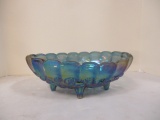 Indiana Glass Irridescent Carnival Glass Footed Oval Bowl