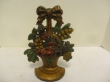 Flower & Fruit Basket  Cast Iron Collectible Door Stop