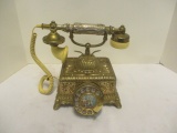 Vintage Rotary Dial Brasstone Desk Phone