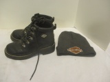 Harley Davidson Ladies Size 8 Boots & Toboggan