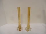 Yellow Murano Style Foot Vases (PR)