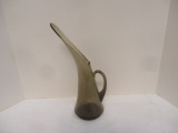 Vintage Kinawha Handblown Art Glass Ewer Smoke Glass