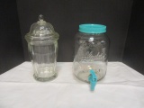 Vintage Heavy Decagon Glass Apothecary Jar (11