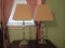 Pair Acrylic Bubble Post Lamp with Silver Tone Bases
