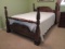 Queen Size 4 Poster Cannon Ball Bed with Metal Rails