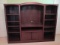 Mahogany Finish Illuminated Entertainment Display Cabinet