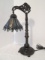 Tiffany Stained Glass Style Lamp with Peacock Feather Design Shade