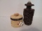 Ten Thousand Villages Palm Rose Basket and Tom Hutton Signed Banksia Pod Vase