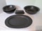 Pfaltzgraff Midnight Sun Butter Dish, Round Vegetable Bowls and Platter
