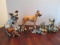 Grouping of Porcelain Dog Figurines-Bulldog, German Shepherds, Boxers and