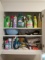 Laundry Cabinet Contents-Cleaning Products, Swifter Dusters, Laundry Cleaners, etc.