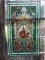Stained Glass Style Panel with Flowers in Vase Design