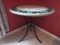 Wrought Iron Concrete Top Table with Stained Glass Mosaic Design