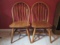 Pair of Oak Windsor Back Side Chairs
