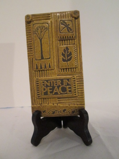 The Potter's Shed by Michael Macone "Enter in Peace" Pottery Tile Plaque