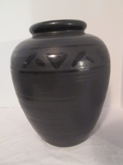 Large Black Pottery Vase