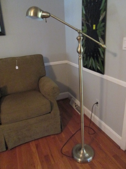 Brushed Brass Cantilevering Floor Lamp