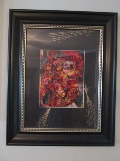 Signed Saxophone Music Lithograph Print