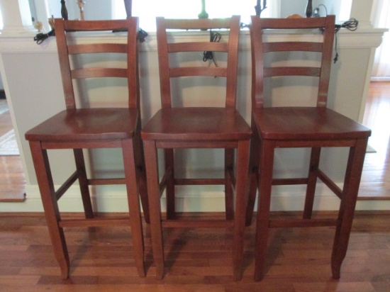 Three World Market Ladder Back Bar Chairs