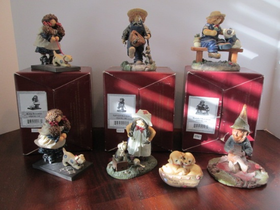 1990s Lizzie High "Ladie and Friends" Figurines, Enesco Seagull Puppy Magnets