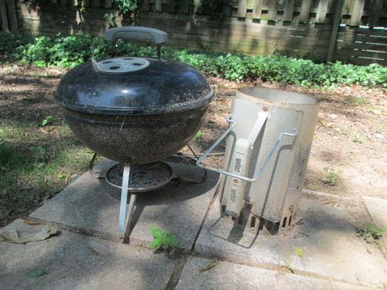 Weber Table Top Charcoal Grill and Weber Charcoal Chimney