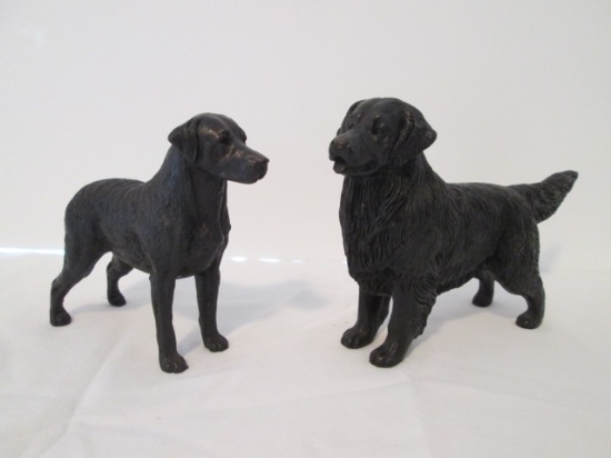 Two Sculpted Labrador Retriever Statues