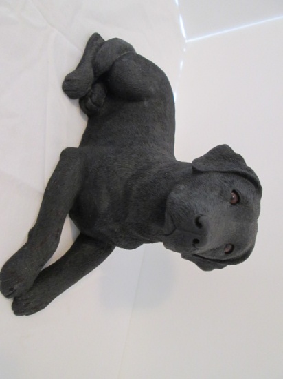 1991 Sandra Brue Sandicast "Black Labrador" Sculpture