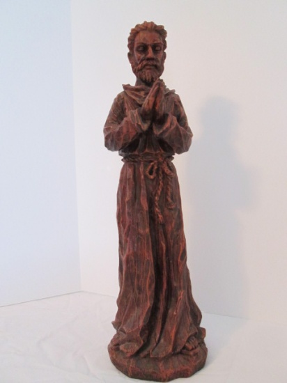 Bronzed Sculpted Lightweight Praying Monk Statue