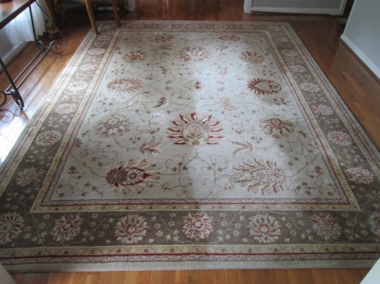 Taupe/Rust Floral Area Rug