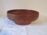 Artisan Signed Turned Wood Bowl with Inlaid Band