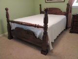 Queen Size 4 Poster Cannon Ball Bed with Metal Rails