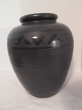 Large Black Pottery Vase