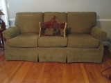 King Hickory Rolled Arm Sofa with Accent Pillows