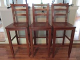 Three World Market Ladder Back Bar Chairs