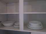 Corelle Dinnerware-White Swirl Design, White Serving Bowls and Sandwich Plates,