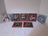 Seven Bergquist Imports Norwegian Children Design Trivet Tiles