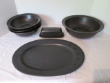 Pfaltzgraff Midnight Sun Butter Dish, Round Vegetable Bowls and Platter
